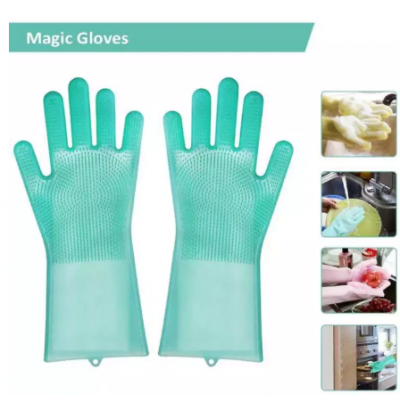 Magic Silicone Dishwashing Gloves Kitchen Tool for Cleaning, Dish Washing, Washing The Car, Pet Hair Care
